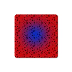 Red Music Blue Moon Square Magnet by snowwhitegirl