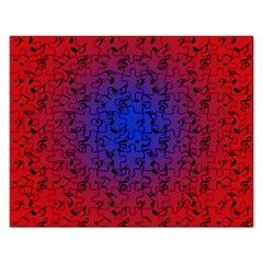 Red Music Blue Moon Rectangular Jigsaw Puzzl by snowwhitegirl