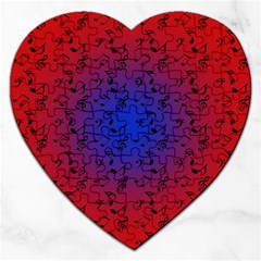 Red Music Blue Moon Jigsaw Puzzle (heart) by snowwhitegirl