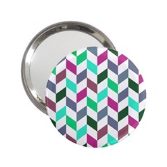 Zigzag Chevron Pattern Aqua Purple 2 25  Handbag Mirrors by snowwhitegirl