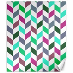 Zigzag Chevron Pattern Aqua Purple Canvas 8  X 10  by snowwhitegirl