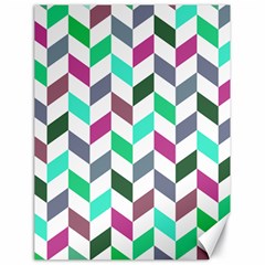 Zigzag Chevron Pattern Aqua Purple Canvas 18  X 24   by snowwhitegirl