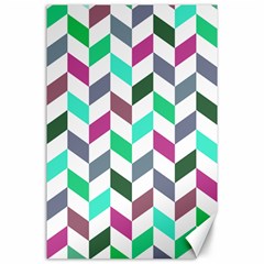 Zigzag Chevron Pattern Aqua Purple Canvas 24  X 36  by snowwhitegirl