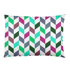 Zigzag Chevron Pattern Aqua Purple Pillow Case by snowwhitegirl