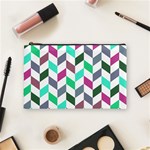 Zigzag Chevron Pattern Aqua Purple Cosmetic Bag (Medium) Front