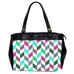 Zigzag Chevron Pattern Aqua Purple Oversize Office Handbag (2 Sides)