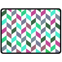 Zigzag Chevron Pattern Aqua Purple Fleece Blanket (large)  by snowwhitegirl