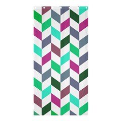 Zigzag Chevron Pattern Aqua Purple Shower Curtain 36  X 72  (stall)  by snowwhitegirl