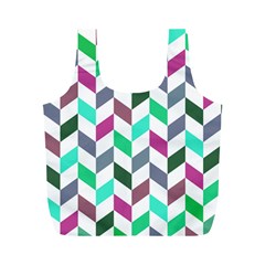 Zigzag Chevron Pattern Aqua Purple Full Print Recycle Bag (m) by snowwhitegirl