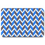 Zigzag Chevron Pattern Blue Grey Large Doormat  30 x20  Door Mat