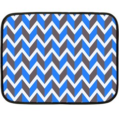 Zigzag Chevron Pattern Blue Grey Double Sided Fleece Blanket (mini)  by snowwhitegirl