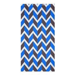 Zigzag Chevron Pattern Blue Grey Shower Curtain 36  X 72  (stall)  by snowwhitegirl