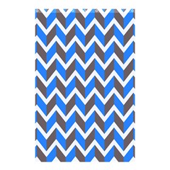 Zigzag Chevron Pattern Blue Grey Shower Curtain 48  X 72  (small)  by snowwhitegirl