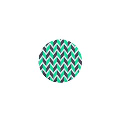 Zigzag Chevron Pattern Green Grey 1  Mini Magnets by snowwhitegirl