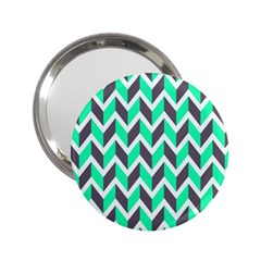 Zigzag Chevron Pattern Green Grey 2 25  Handbag Mirrors by snowwhitegirl