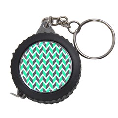 Zigzag Chevron Pattern Green Grey Measuring Tape