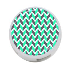 Zigzag Chevron Pattern Green Grey 4-port Usb Hub (one Side) by snowwhitegirl