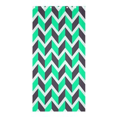 Zigzag Chevron Pattern Green Grey Shower Curtain 36  X 72  (stall)  by snowwhitegirl