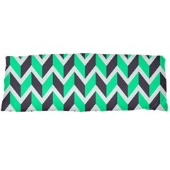 Zigzag Chevron Pattern Green Grey Body Pillow Case Dakimakura (two Sides) by snowwhitegirl