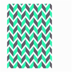 Zigzag Chevron Pattern Green Grey Small Garden Flag (two Sides) by snowwhitegirl