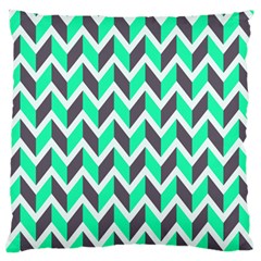 Zigzag Chevron Pattern Green Grey Standard Flano Cushion Case (two Sides) by snowwhitegirl