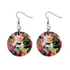 Little Girl Victorian Collage Mini Button Earrings