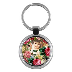 Little Girl Victorian Collage Key Chains (round)  by snowwhitegirl