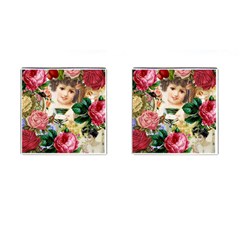 Little Girl Victorian Collage Cufflinks (square)