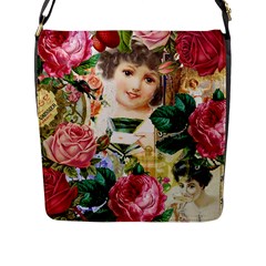 Little Girl Victorian Collage Flap Closure Messenger Bag (l) by snowwhitegirl