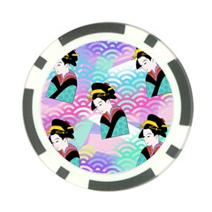 Japanese Abstract Poker Chip Card Guard by snowwhitegirl