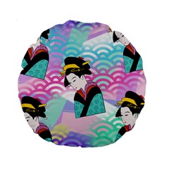 Japanese Abstract Standard 15  Premium Round Cushions by snowwhitegirl