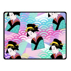 Japanese Abstract Double Sided Fleece Blanket (small)  by snowwhitegirl