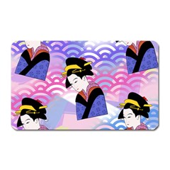 Japanese Abstract Blue Magnet (rectangular) by snowwhitegirl