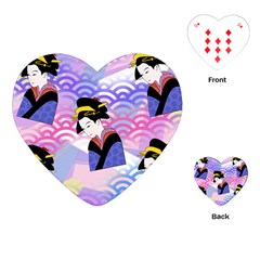 Japanese Abstract Blue Playing Cards (heart)  by snowwhitegirl