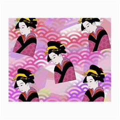 Japanese Abstract Pink Small Glasses Cloth by snowwhitegirl