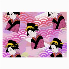 Japanese Abstract Pink Large Glasses Cloth by snowwhitegirl