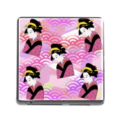 Japanese Abstract Pink Memory Card Reader (square 5 Slot) by snowwhitegirl