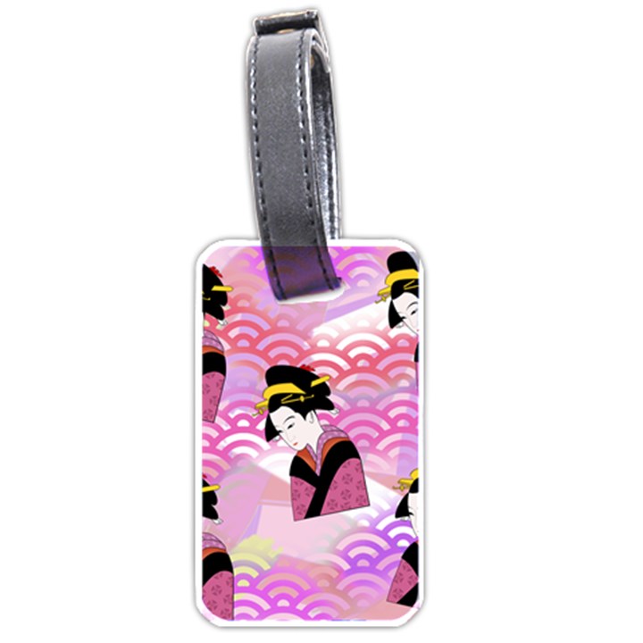 Japanese Abstract Pink Luggage Tags (One Side) 