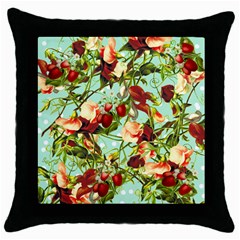 Fruit Blossom Throw Pillow Case (black) by snowwhitegirl