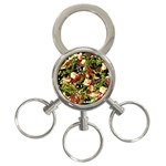 Fruit Blossom Black 3-Ring Key Chains Front