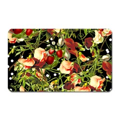 Fruit Blossom Black Magnet (rectangular) by snowwhitegirl