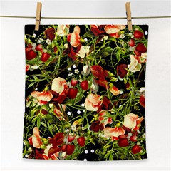 Fruit Blossom Black Face Towel by snowwhitegirl