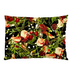 Fruit Blossom Black Pillow Case by snowwhitegirl