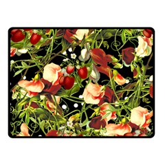 Fruit Blossom Black Fleece Blanket (small)