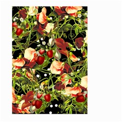 Fruit Blossom Black Large Garden Flag (two Sides) by snowwhitegirl