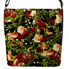 Fruit Blossom Black Flap Closure Messenger Bag (s) by snowwhitegirl