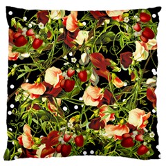 Fruit Blossom Black Standard Flano Cushion Case (two Sides) by snowwhitegirl