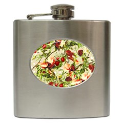 Fruit Blossom Beige Hip Flask (6 Oz)