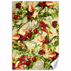 Fruit Blossom Beige Canvas 12  X 18   by snowwhitegirl