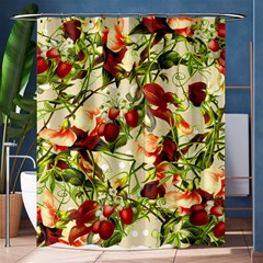 Fruit Blossom Beige Shower Curtain 60  X 72  (medium)  by snowwhitegirl